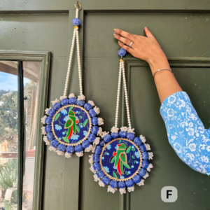 parrot-embroidered-round-hangings-set-of-2-pairs