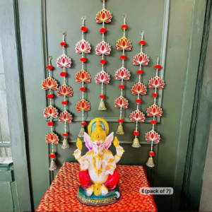 red-white-lotus-bell-toran-set-pack-of-7-strings