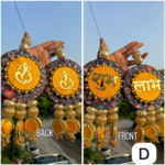 reversible-shubh-labh-ganesh-hanging-set-yellow-theme-pair-of-3