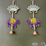 decorative-lotus-elephant-wall-hangings-with-bell-indian-entrance-decor-set-of-3-pair