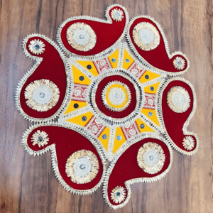 Beautiful Red and Yellow Rangoli (Pack of 1)