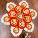 feather-red-yellow-pom-pom-rangoli-pack-of-1