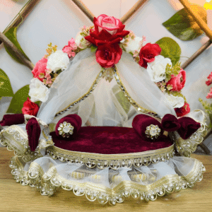 designer-wine-colored-singhasan-with-net-pack-of-1