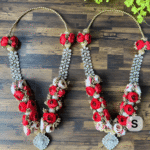 red-ivory-floral-wedding-varmala-set-pair