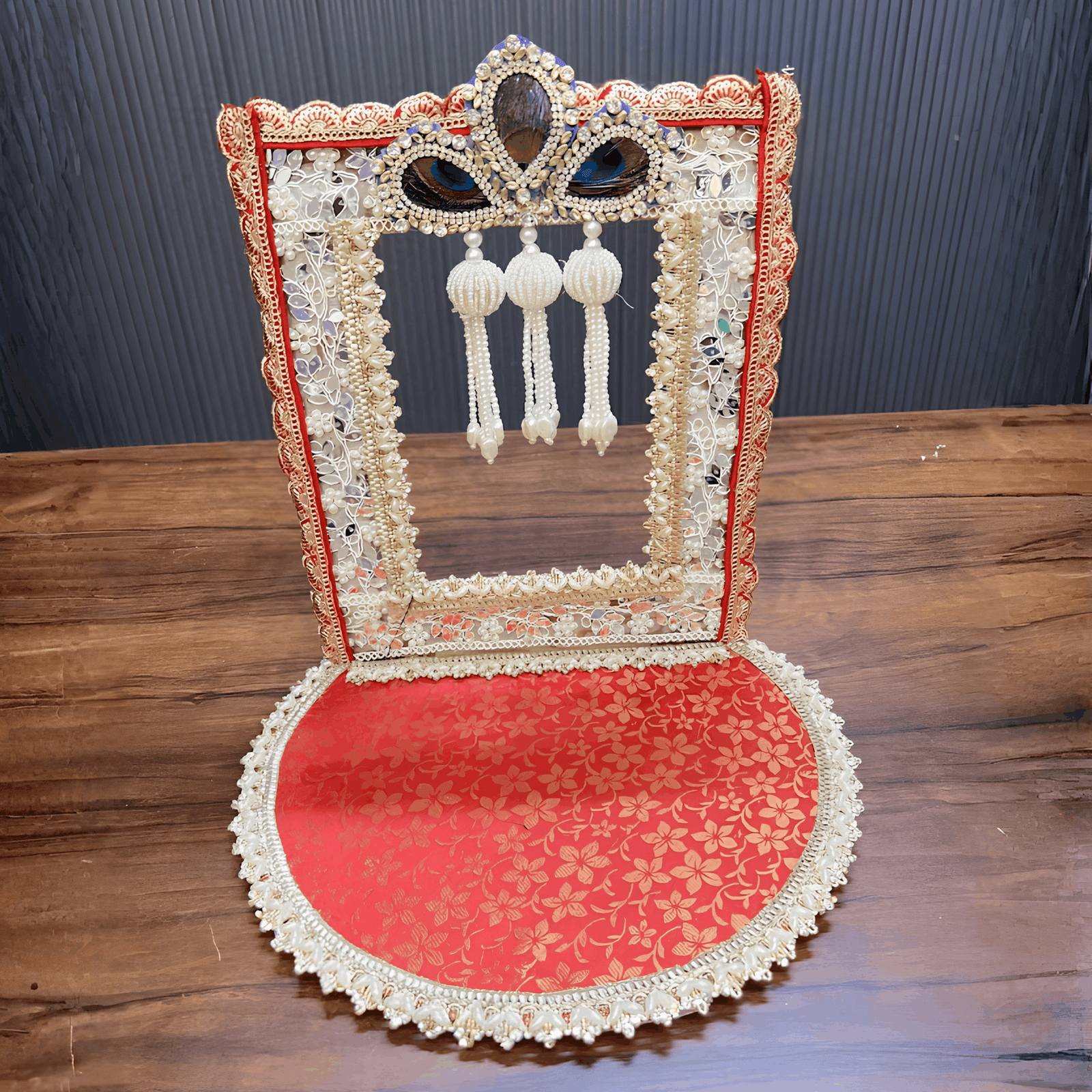 Beautiful Orange Singhasan-11*9 inch ( (Pack of 1)