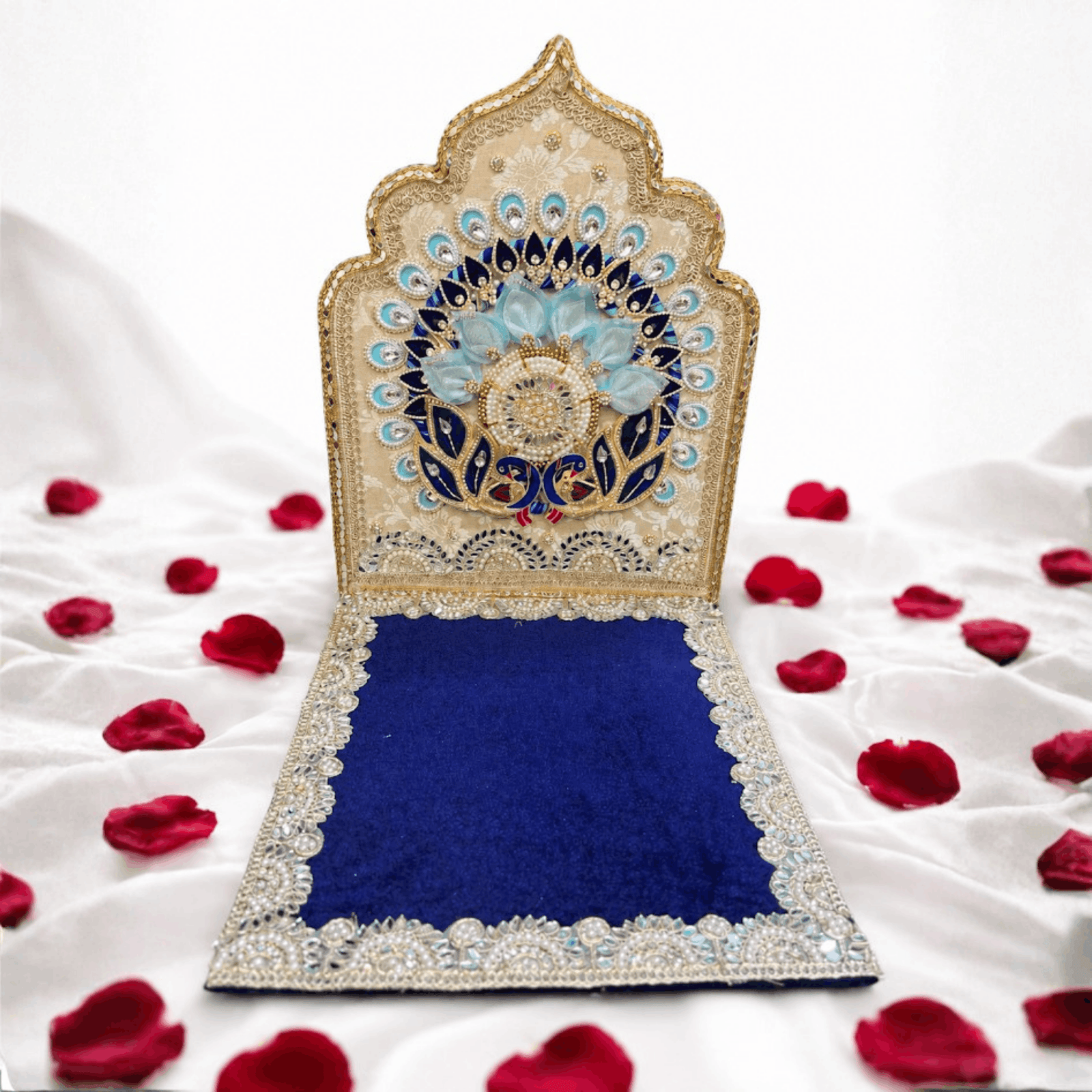 Designer Dark Blue Singhasan-16*12 inch (Pack of 1)