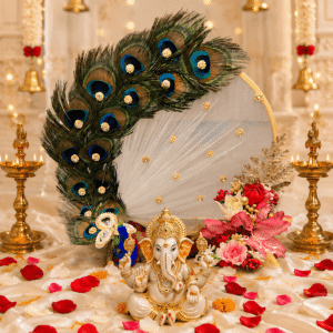 ganpati-decor-with-peacock-feather-10-inch-pack-of-1