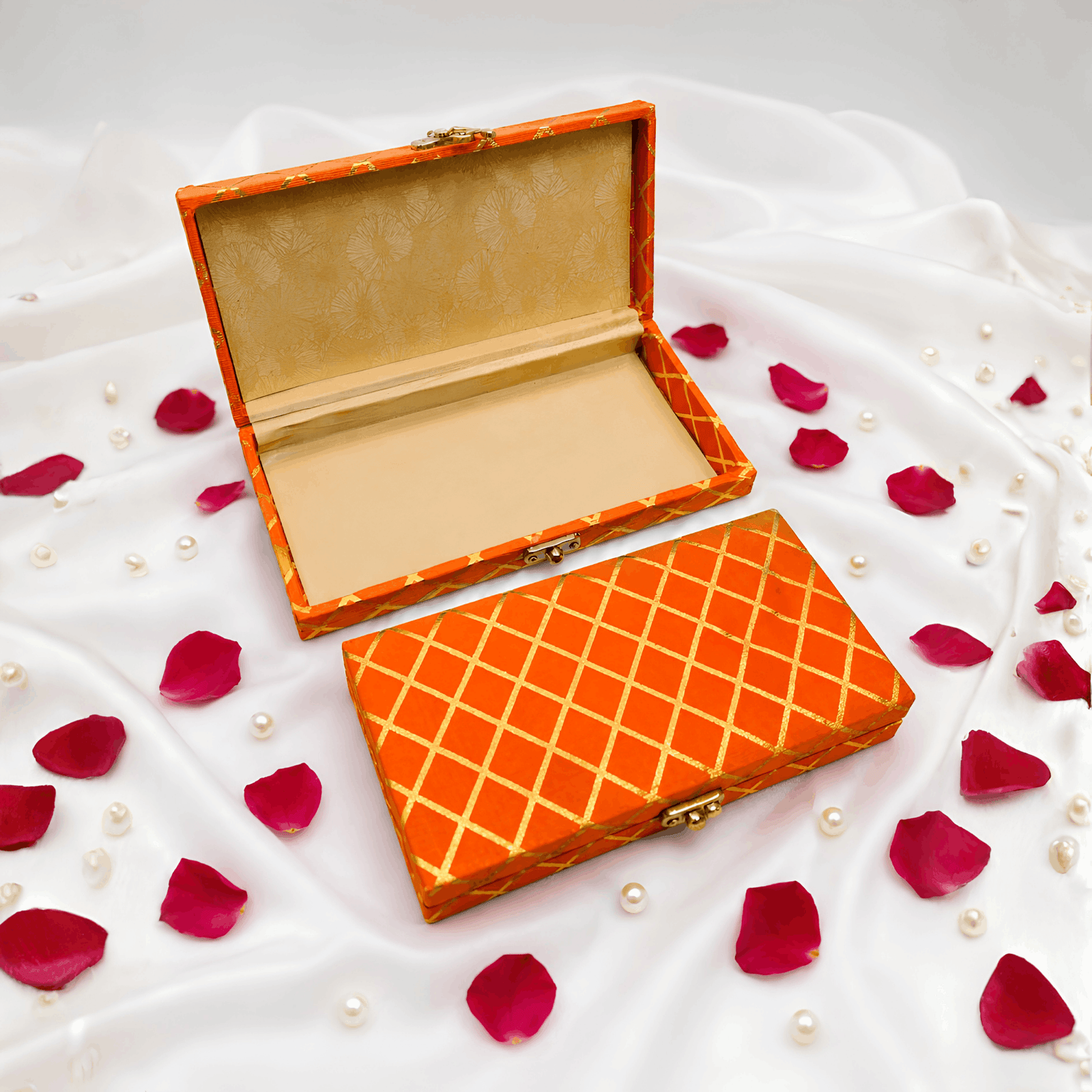 Orange Check Gifting Box (Pack of 4)