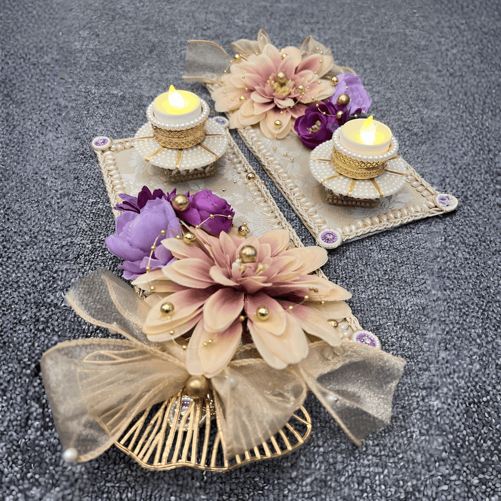Beautiful Golden T-Lights (Pack of 1 Pair)