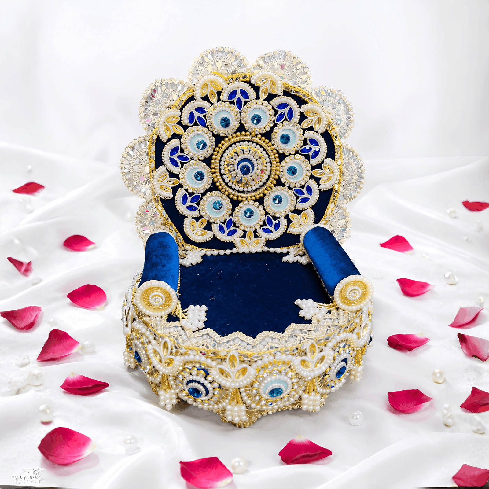 Dark Blue Designer Singhasan-10 inch (Pack of 1)