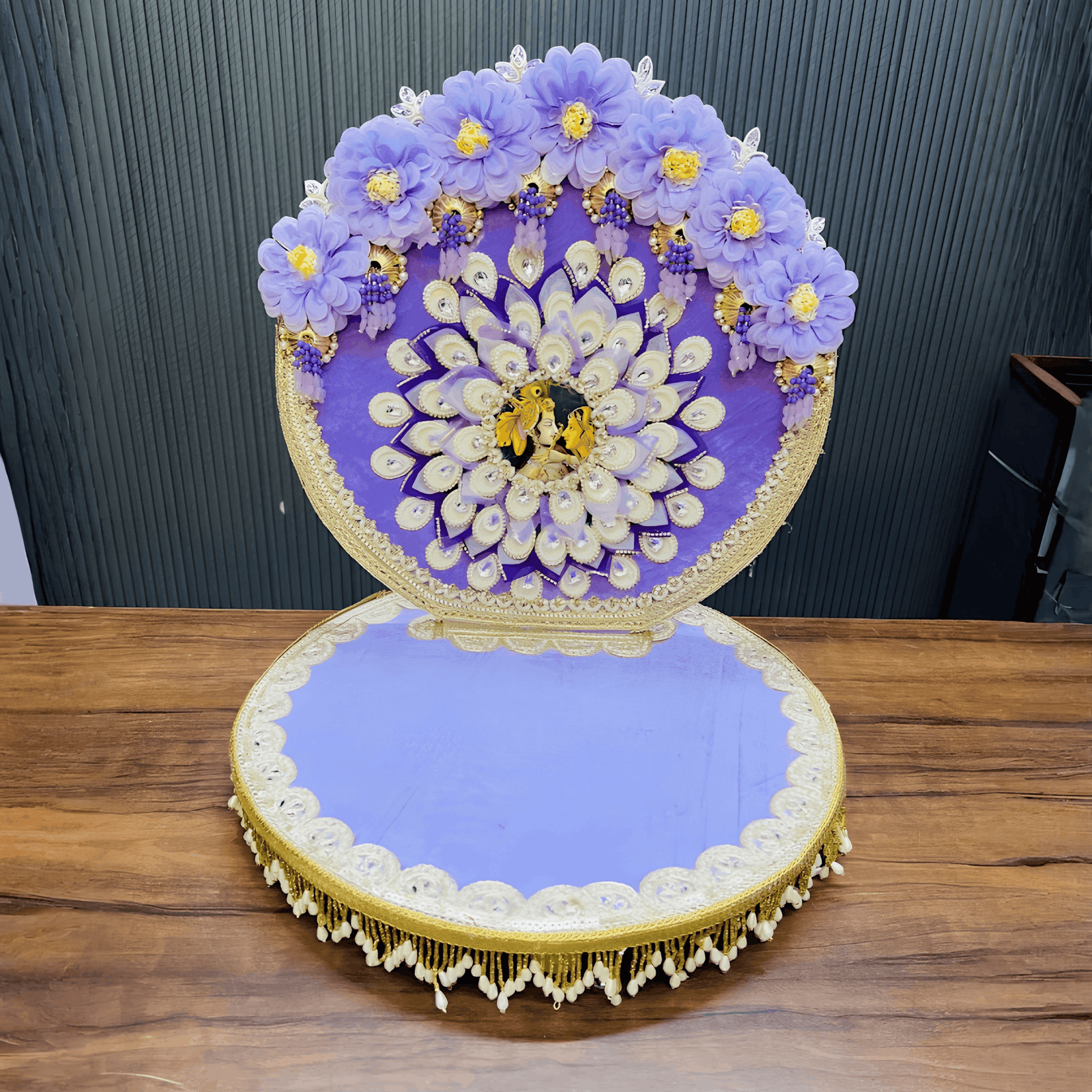 Beautiful Purple Singhasan-16 inch (Pack of 1)