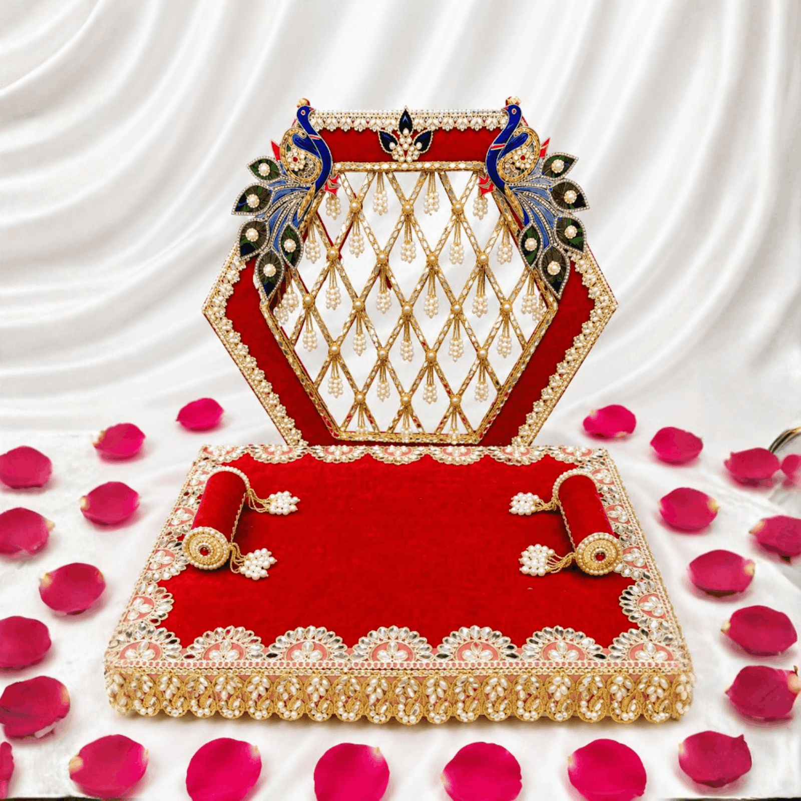 Beautiful Hexagonal Singhasan-16*12 inch base (Pack of 1)