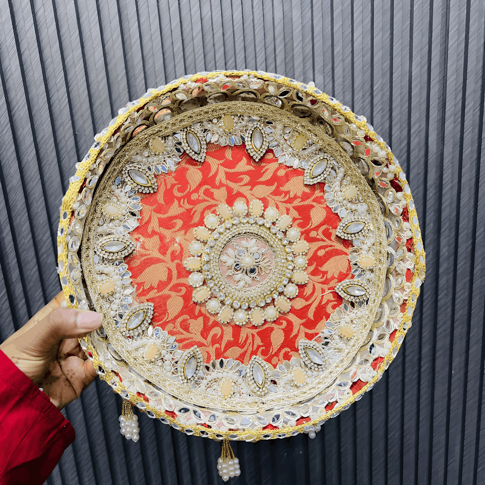 Beautiful Pooja Thali-11 inch (Pack of 1) - Image 3